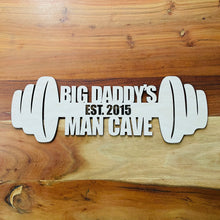 Load image into Gallery viewer, Customizable Garage Gym Sign Barbell