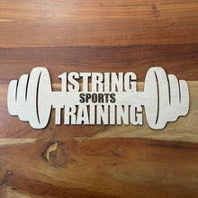 Load image into Gallery viewer, Customizable Garage Gym Sign Barbell