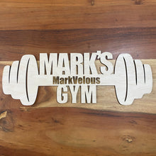 Load image into Gallery viewer, Customizable Garage Gym Sign Barbell