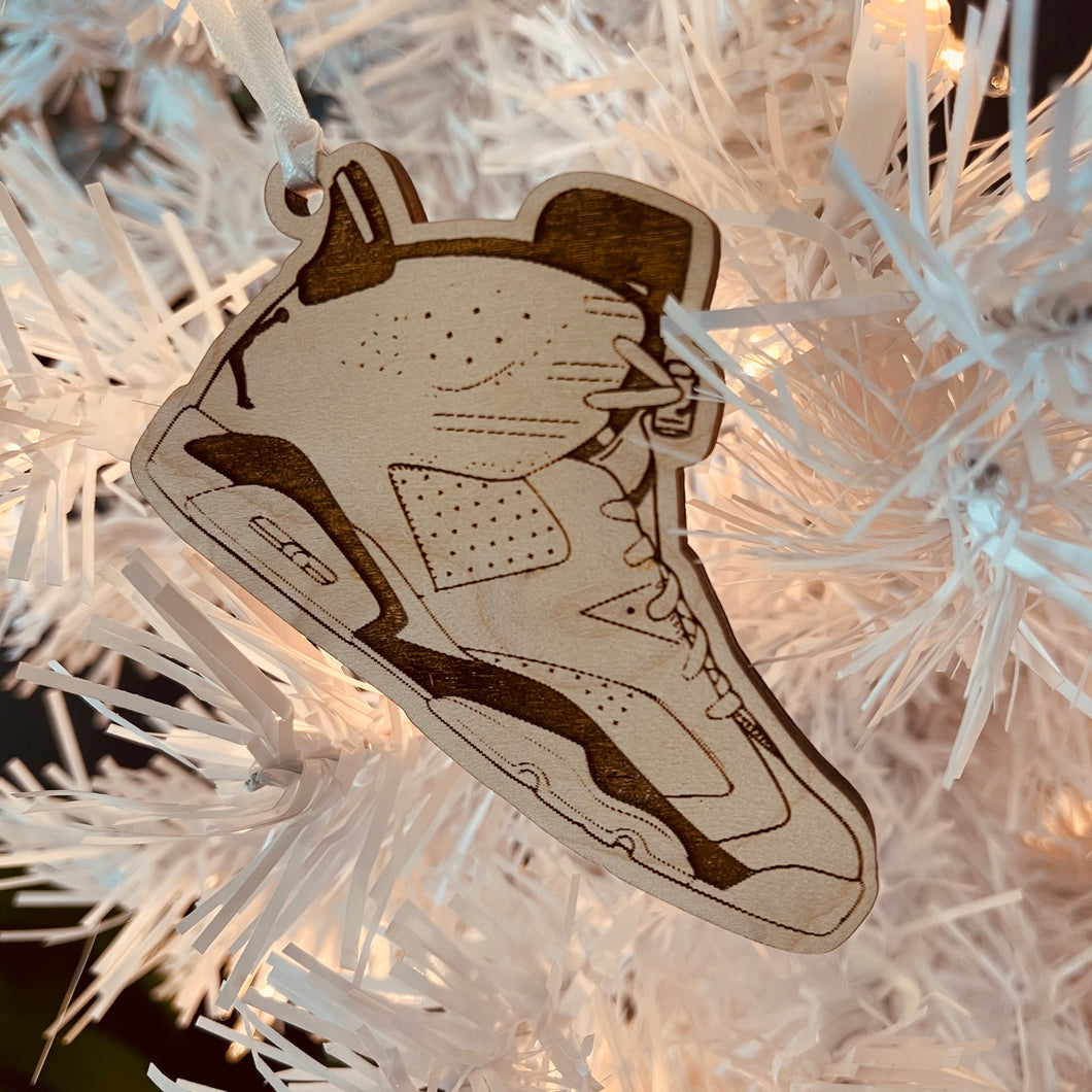 Air Jordan 6 inspired Wooden Sneaker Ornament