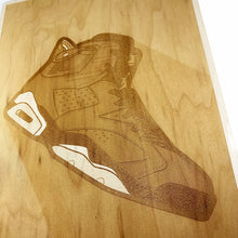 Load image into Gallery viewer, Inspired by Jordan 6 x Travis Scott Engraved Wall Decor Piece Wood
