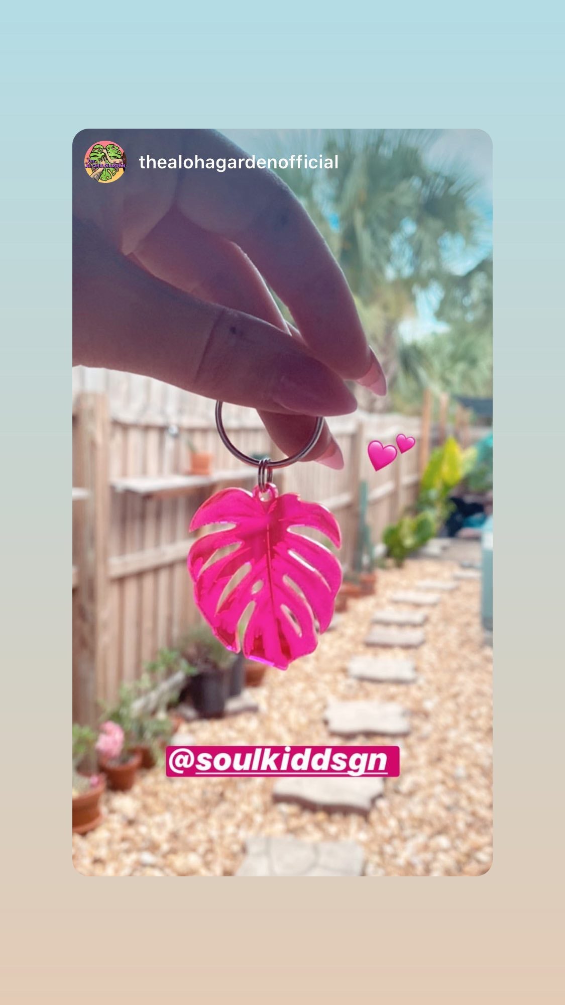 Original Variegated Monstera Keychain - laser-cut acrylic keychain, hand-finished by Soul Kid Dsgn, view 6
