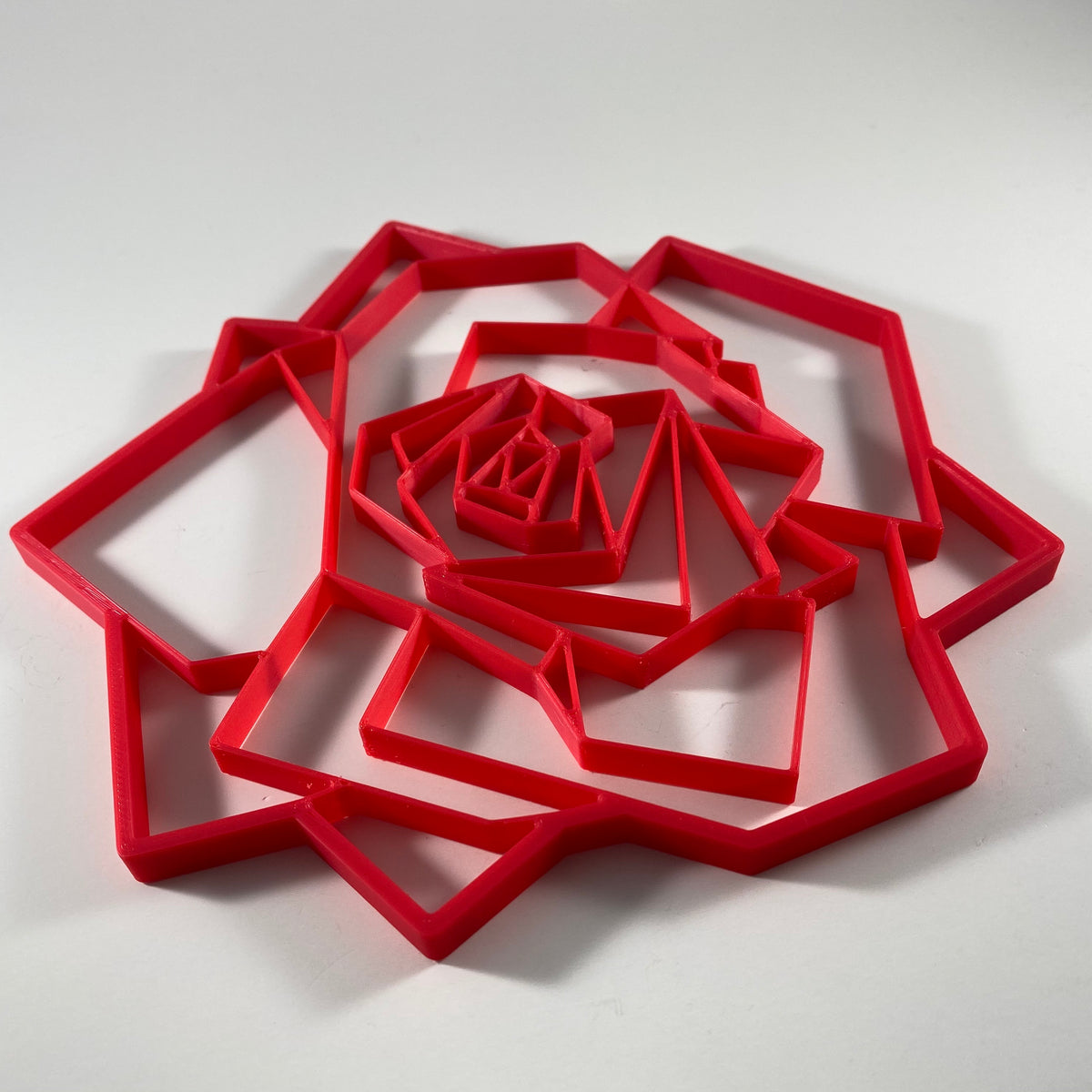 Original Geo Rose Relief - layered 3D-printed wall art piece, hand-finished by Soul Kid Dsgn, view 2