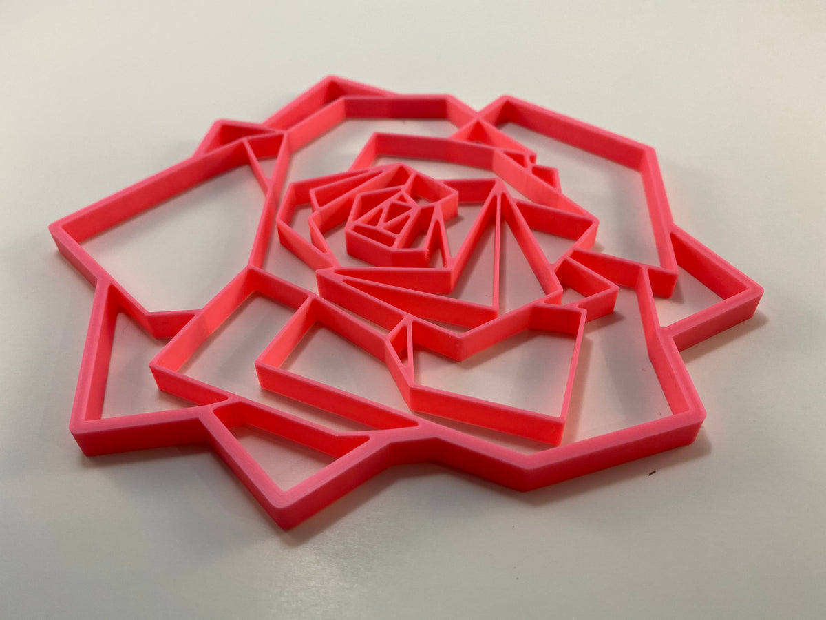 Original Geo Rose Relief - layered 3D-printed wall art piece, hand-finished by Soul Kid Dsgn, view 4
