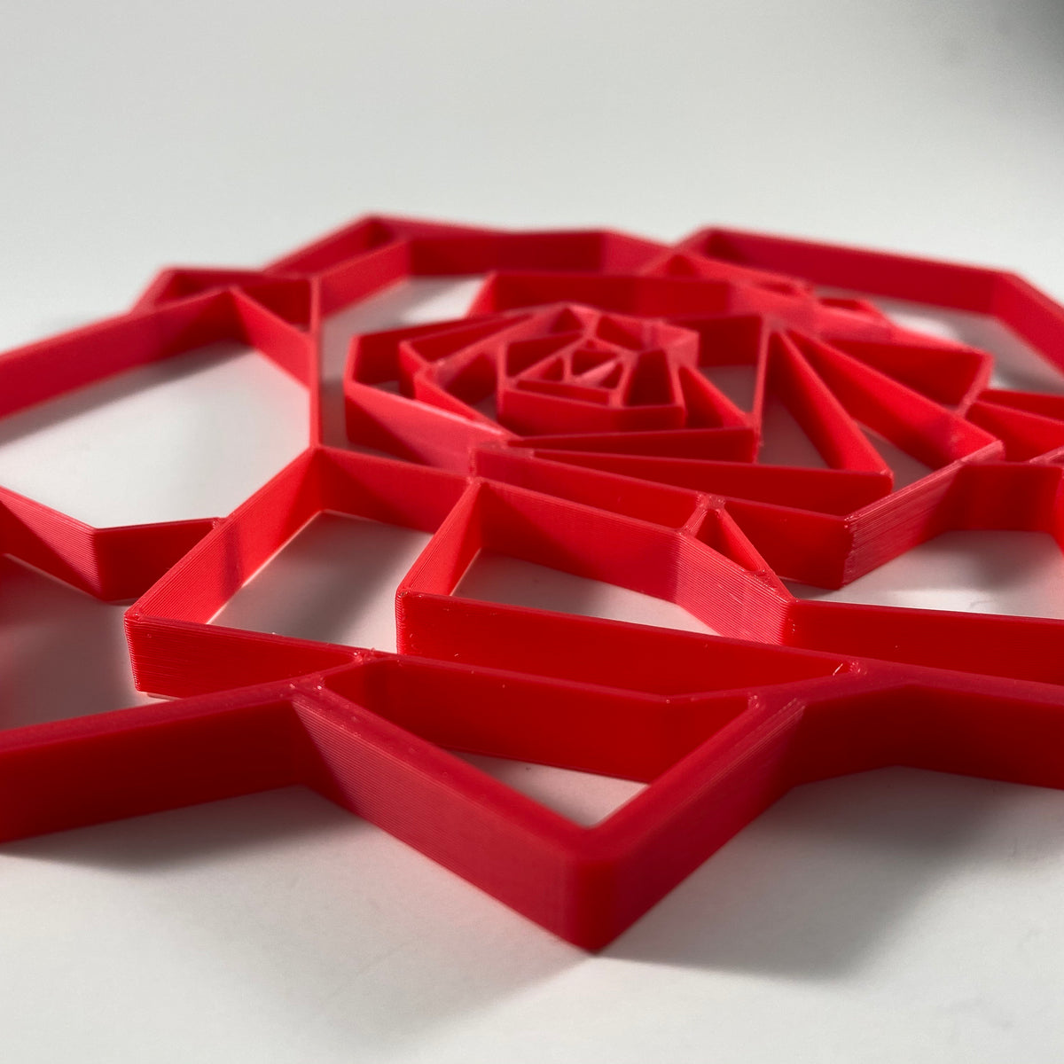 Original Geo Rose Relief - layered 3D-printed wall art piece, hand-finished by Soul Kid Dsgn, view 7