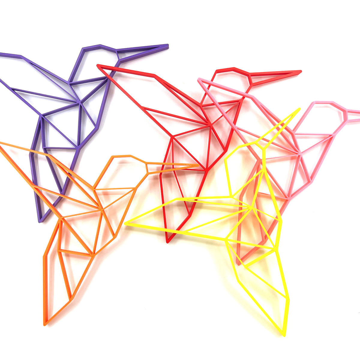 Original Geo Hummingbird Relief - layered 3D-printed wall art piece, hand-finished by Soul Kid Dsgn, view 4