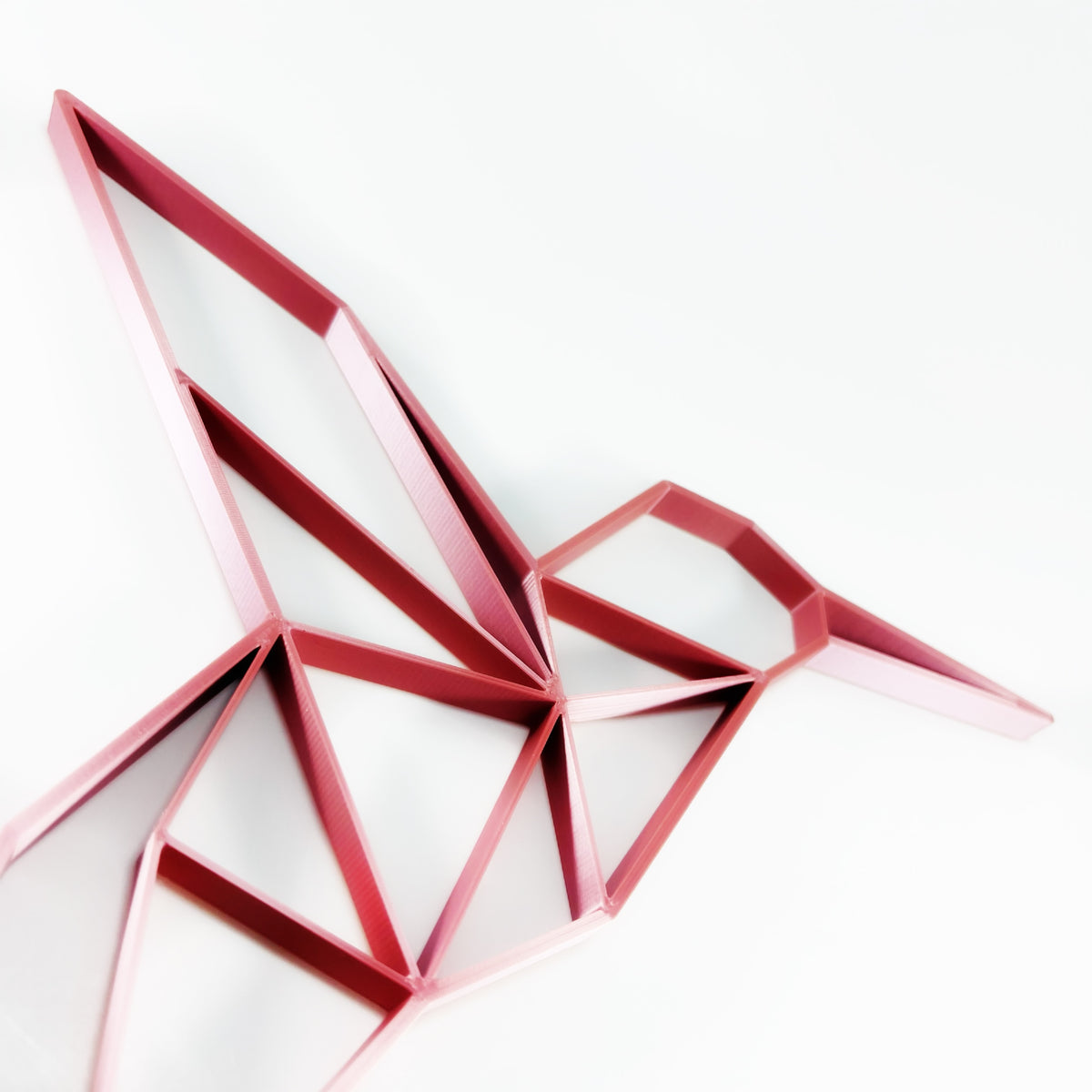 Original Geo Hummingbird Relief - layered 3D-printed wall art piece, hand-finished by Soul Kid Dsgn, view 5