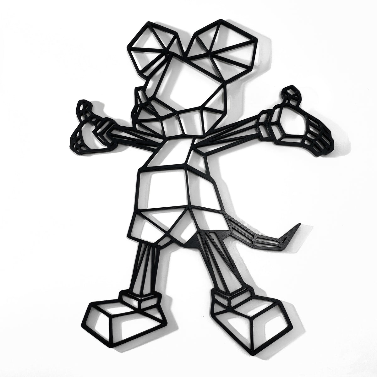 Original Geo Mouse Standing Relief - layered 3D-printed wall art piece, hand-finished by Soul Kid Dsgn