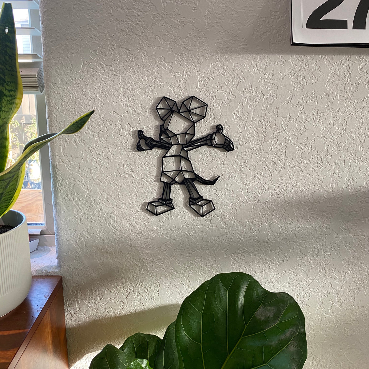 Original Geo Mouse Standing Relief - layered 3D-printed wall art piece, hand-finished by Soul Kid Dsgn, view 2