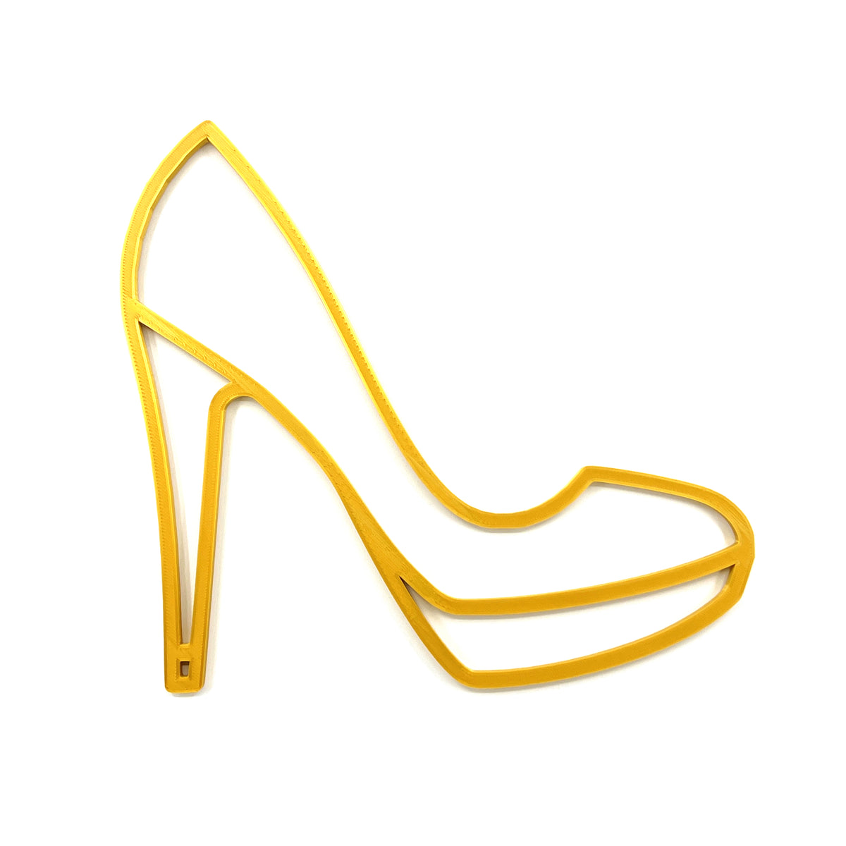 Original Pump Heel Relief - layered 3D-printed wall art piece, hand-finished by Soul Kid Dsgn