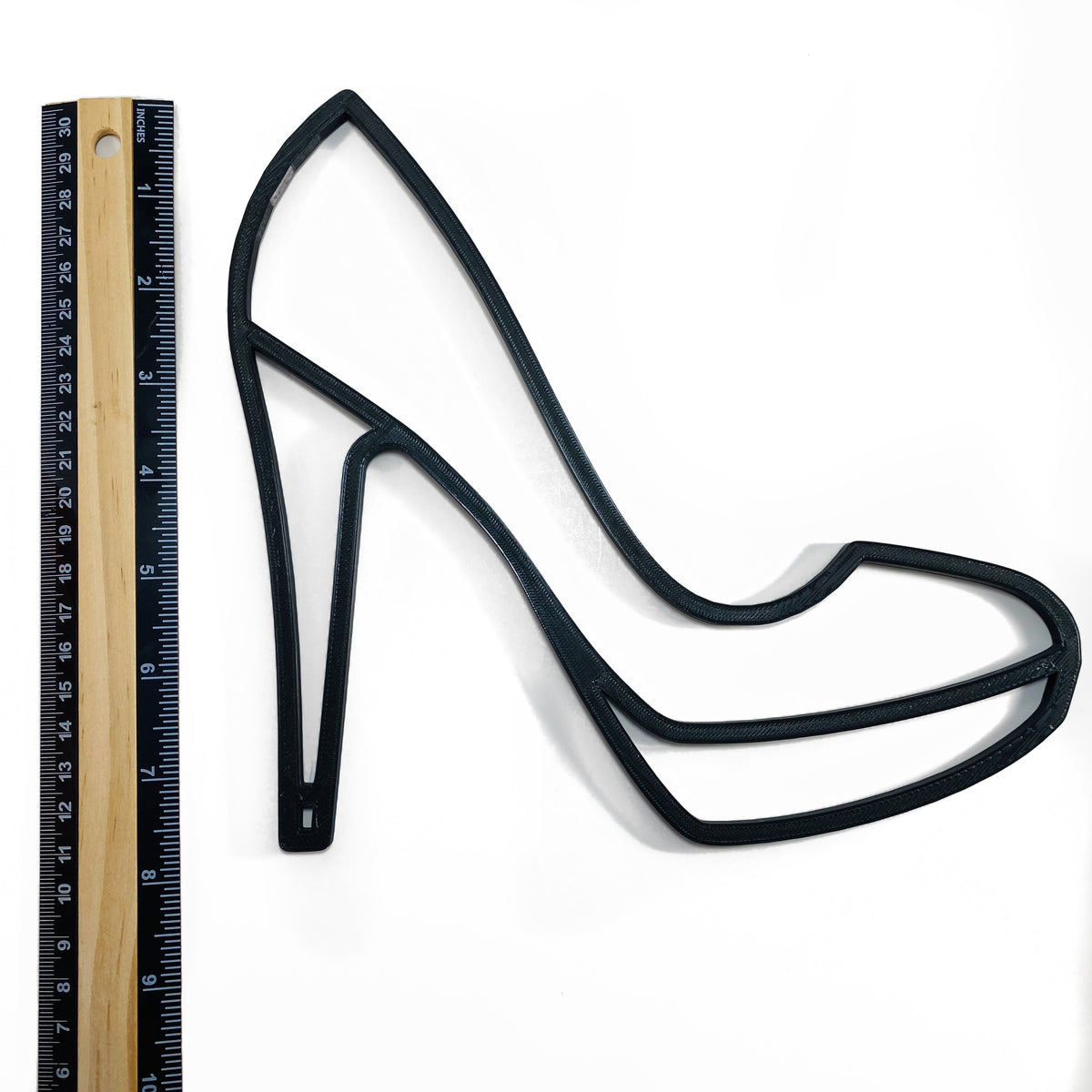 Original Pump Heel Relief - layered 3D-printed wall art piece, hand-finished by Soul Kid Dsgn, view 4