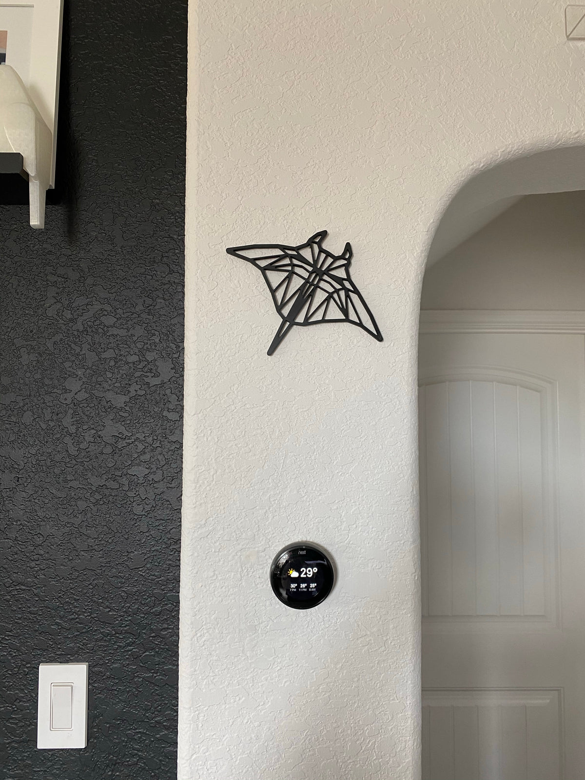 Original Geo Manta Relief - layered 3D-printed wall art piece, hand-finished by Soul Kid Dsgn, view 2