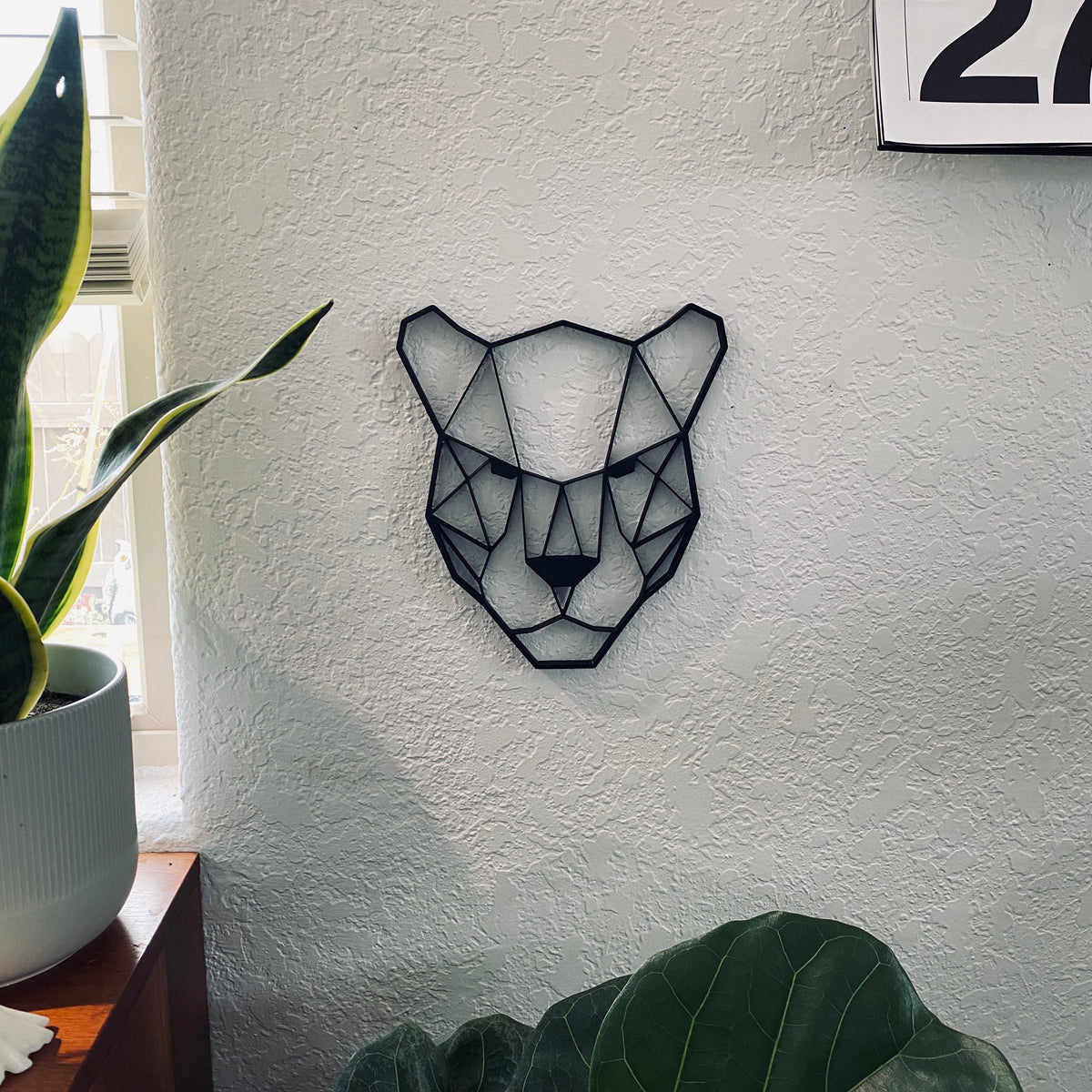 Original Geo Panther Relief - layered 3D-printed wall art piece, hand-finished by Soul Kid Dsgn, view 2