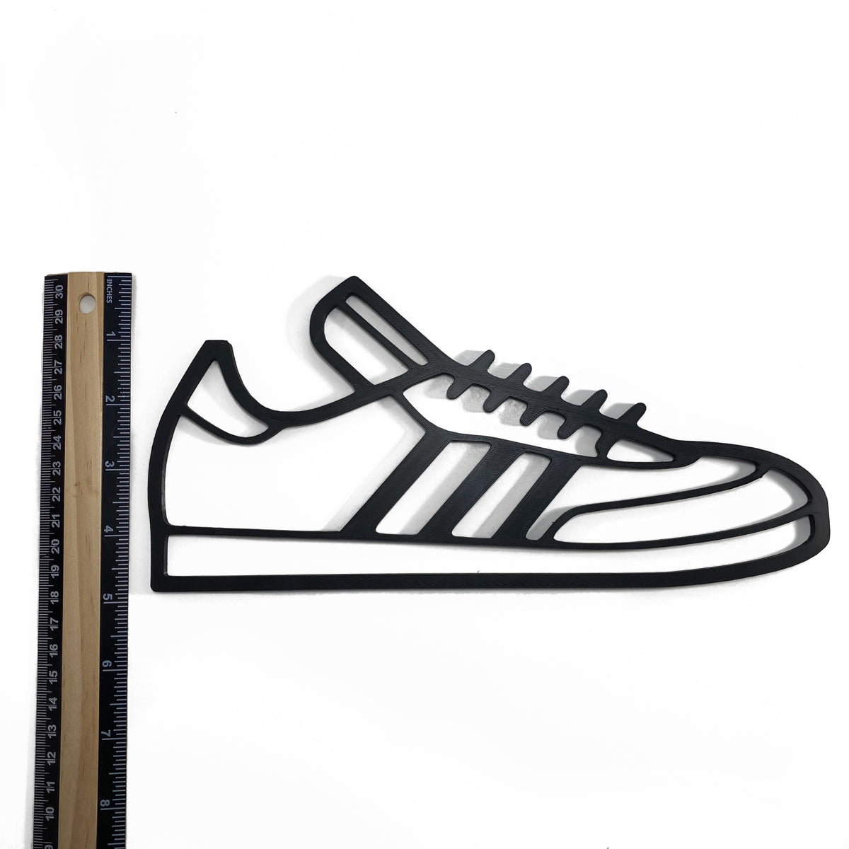Original Suede Three-Stripe Relief - layered 3D-printed wall art piece, hand-finished by Soul Kid Dsgn, view 3