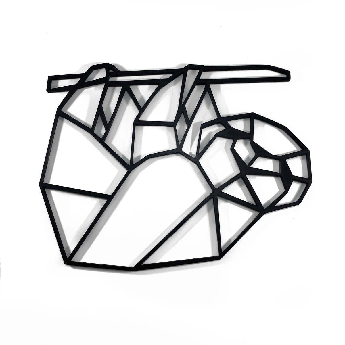 Original Geo Sloth Relief - layered 3D-printed wall art piece, hand-finished by Soul Kid Dsgn