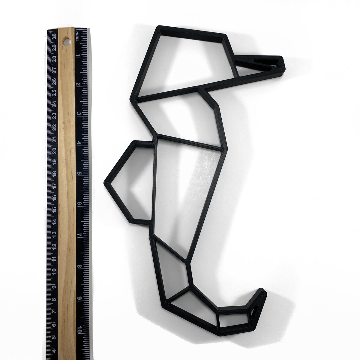 Original Geo Seahorse Relief - layered 3D-printed wall art piece, hand-finished by Soul Kid Dsgn, view 3