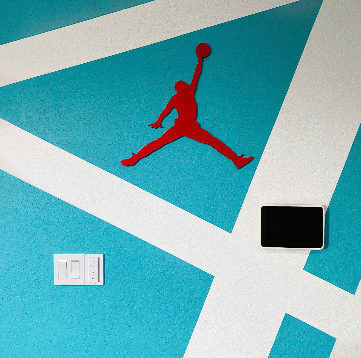 Original Soaring Athlete Wall Relief - laser-cut hardwood wall art, hand-finished by Soul Kid Dsgn, view 2