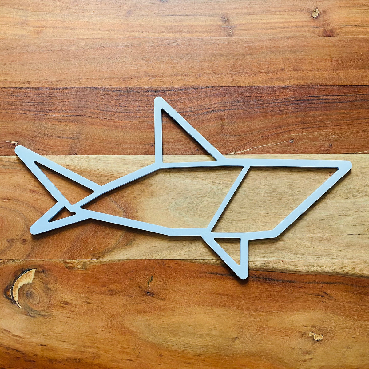 Original Geo Shark XL Relief - laser-cut hardwood wall art, hand-finished by Soul Kid Dsgn, view 3