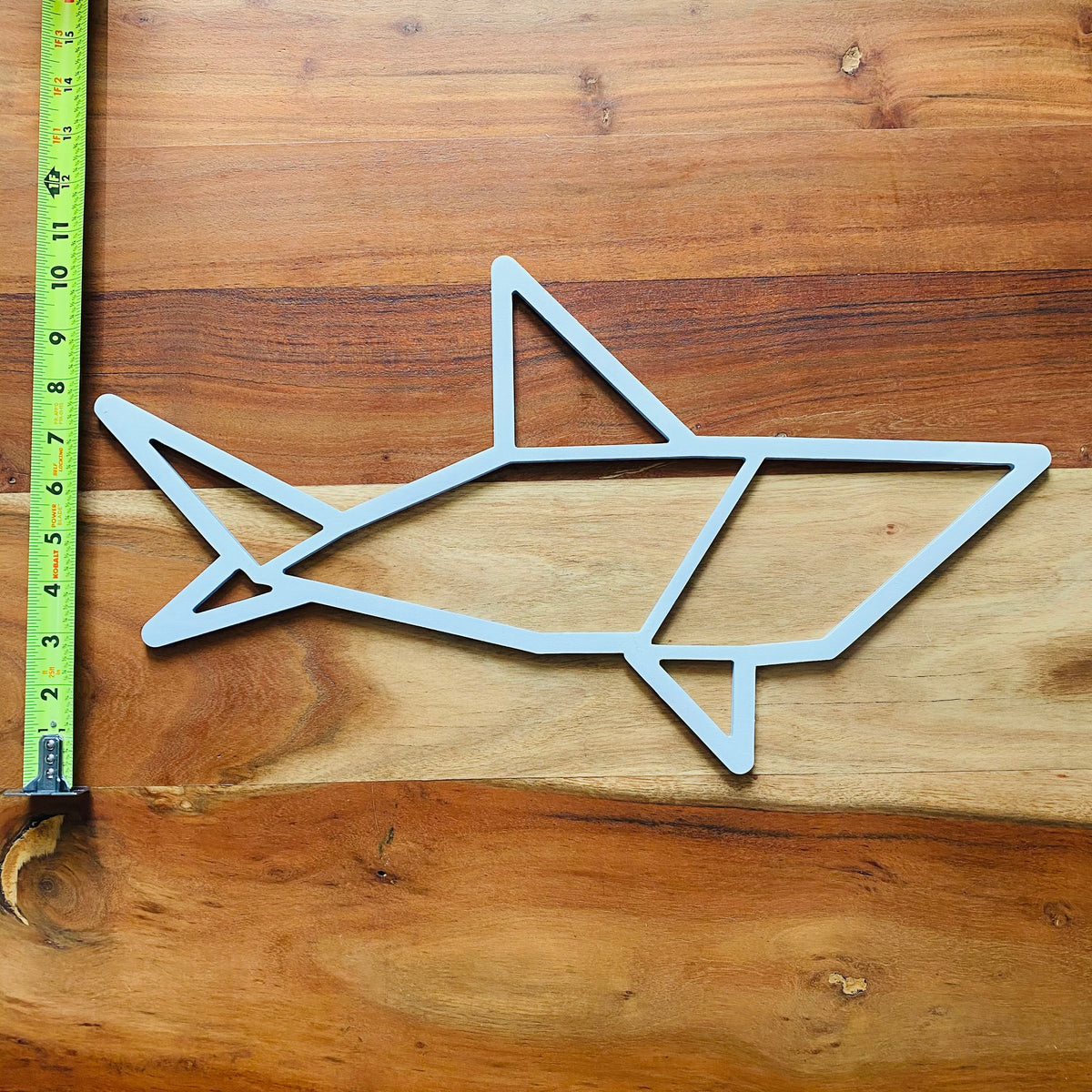 Original Geo Shark XL Relief - laser-cut hardwood wall art, hand-finished by Soul Kid Dsgn, view 4