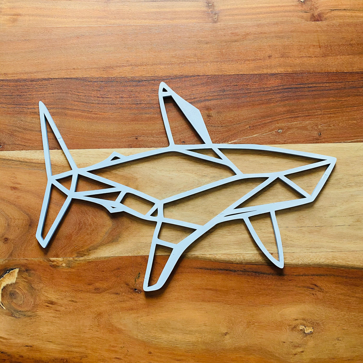 Original Geo Shark No. 2 XL Relief - laser-cut hardwood wall art, hand-finished by Soul Kid Dsgn, view 2