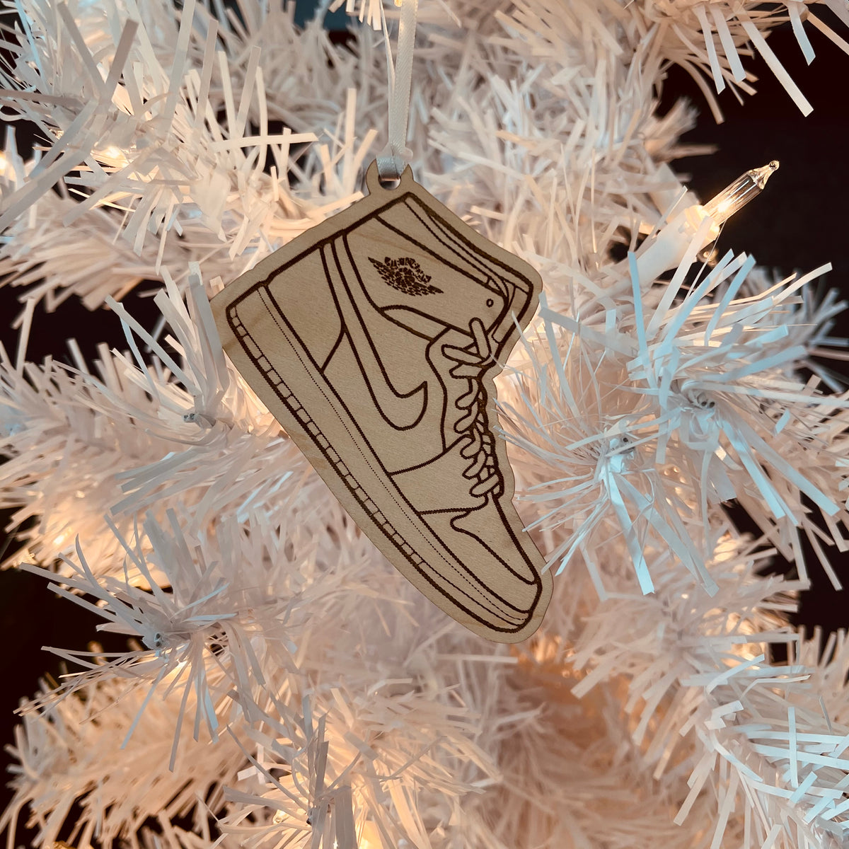 Original Court Classic Hi Ornament - laser-cut hardwood ornament, hand-finished by Soul Kid Dsgn, view 3