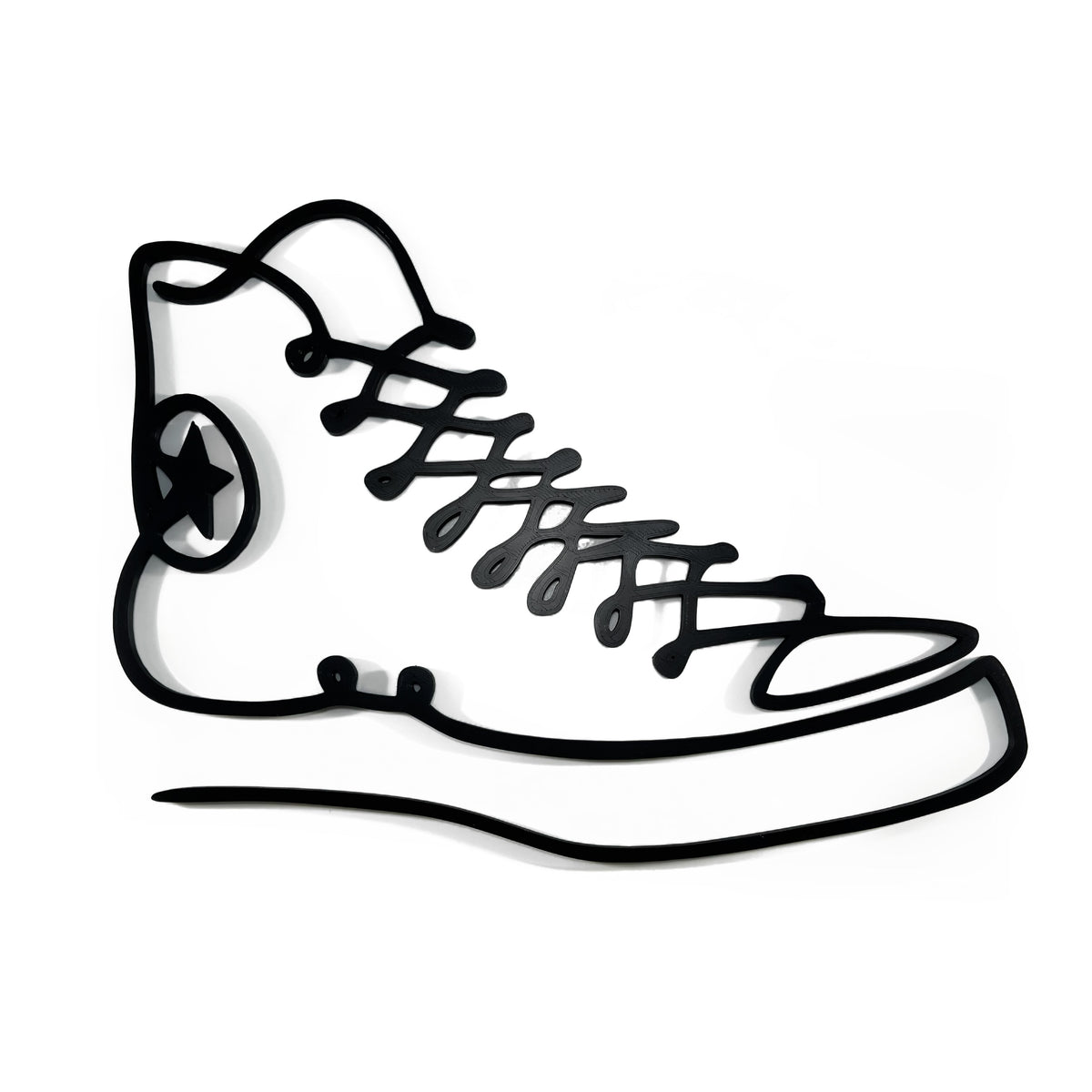 Original Canvas Hi-Top Relief - layered 3D-printed wall art piece, hand-finished by Soul Kid Dsgn