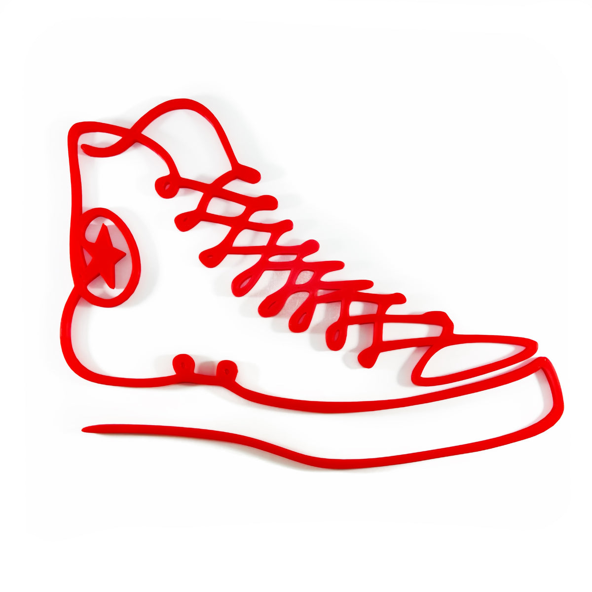 Original Canvas Hi-Top Relief - layered 3D-printed wall art piece, hand-finished by Soul Kid Dsgn, view 3