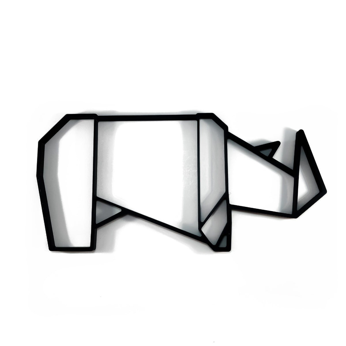Original Geo Rhino Relief - layered 3D-printed wall art piece, hand-finished by Soul Kid Dsgn