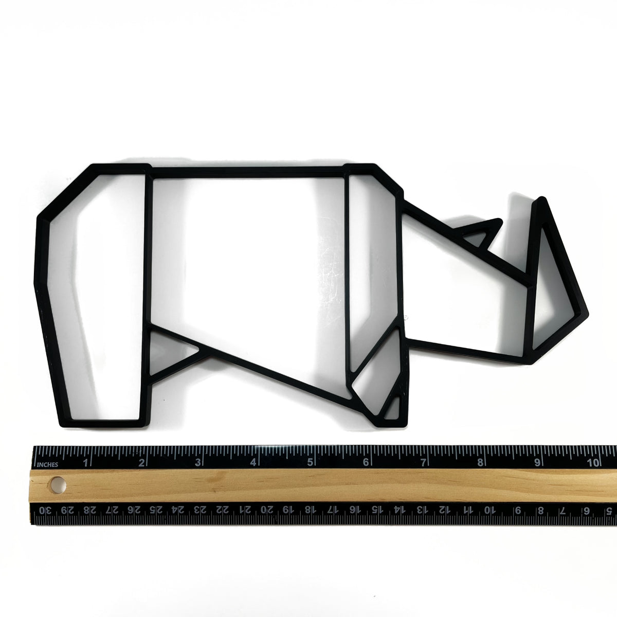 Original Geo Rhino Relief - layered 3D-printed wall art piece, hand-finished by Soul Kid Dsgn, view 3
