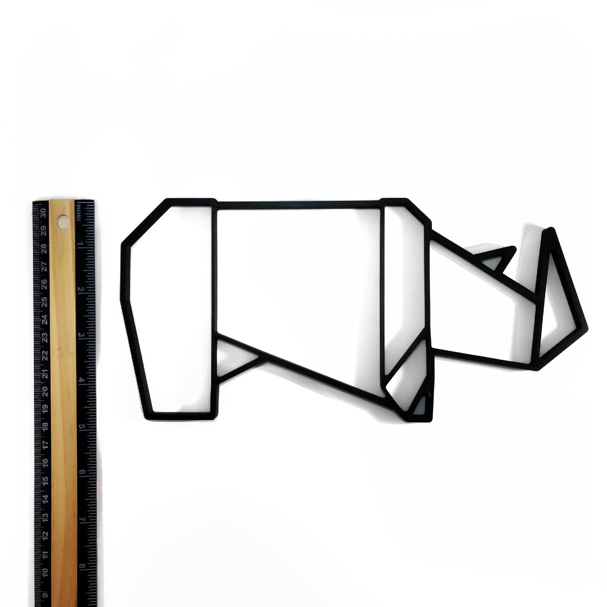 Original Geo Rhino Relief - layered 3D-printed wall art piece, hand-finished by Soul Kid Dsgn, view 4