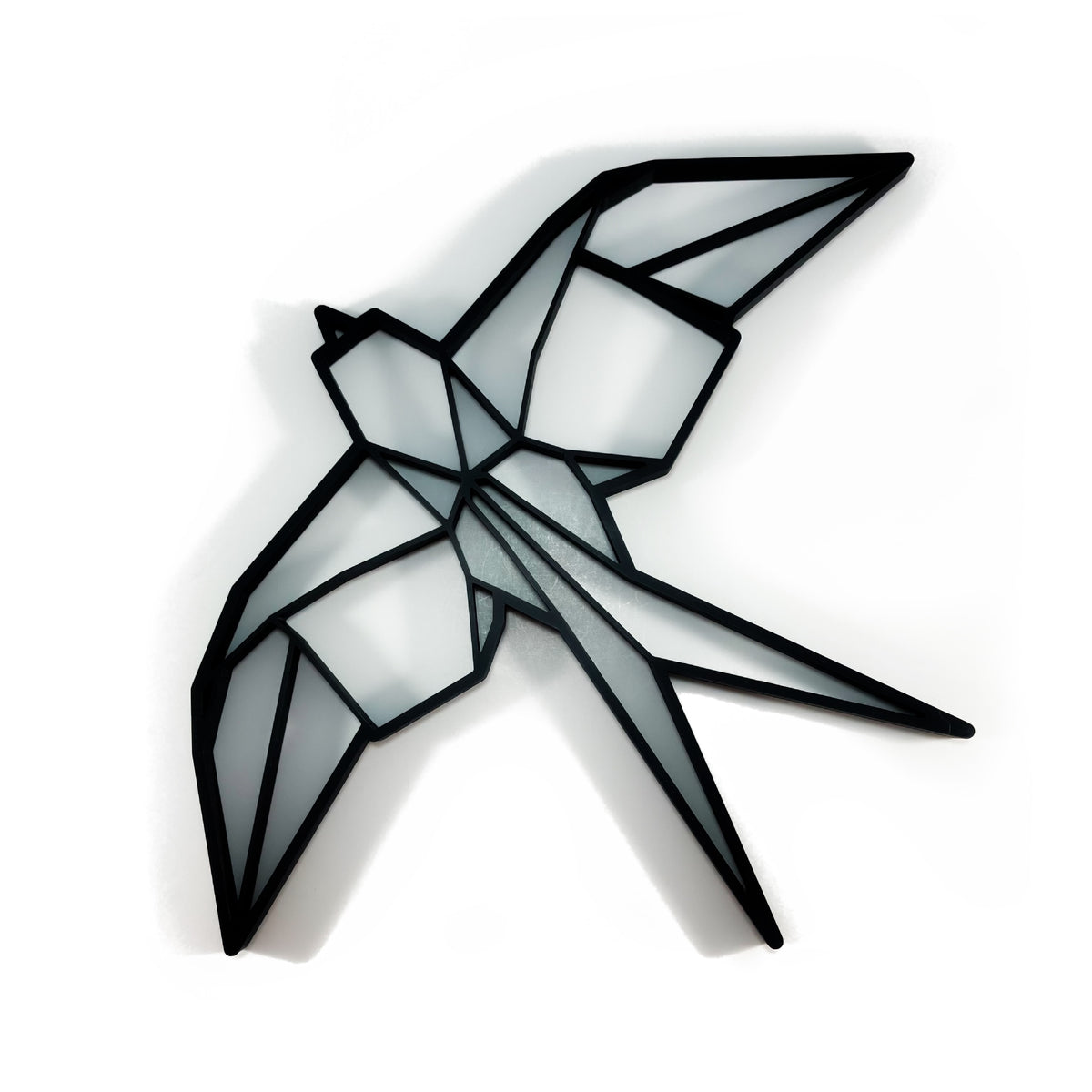 Original Geo Swallow Relief - layered 3D-printed wall art piece, hand-finished by Soul Kid Dsgn