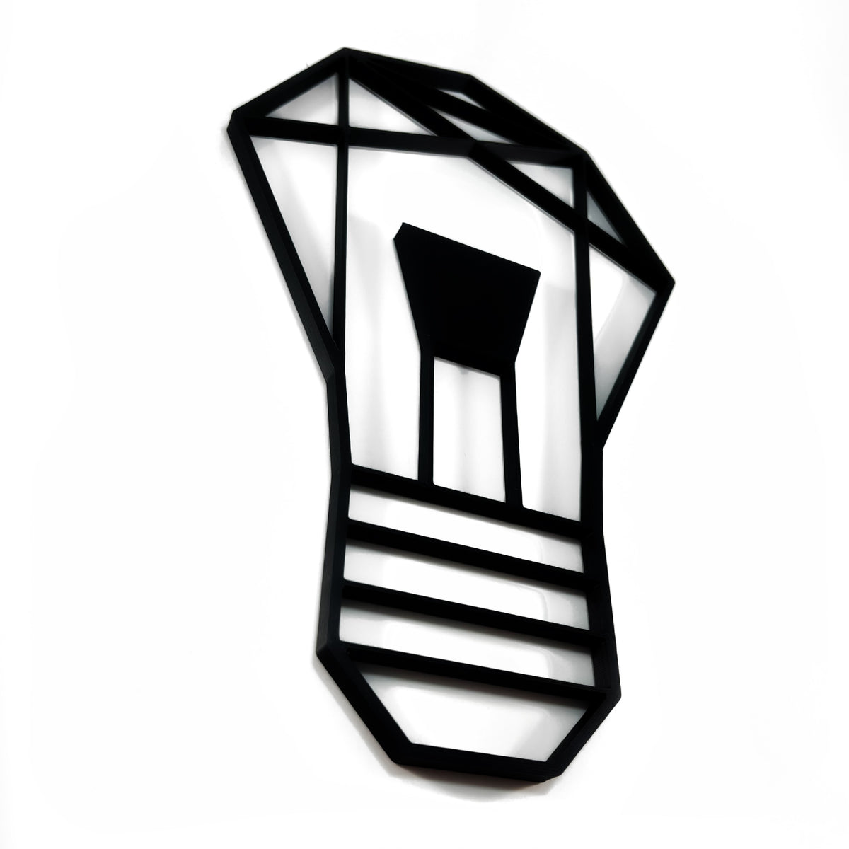 Original Geo Bulb Relief - layered 3D-printed wall art piece, hand-finished by Soul Kid Dsgn, view 2