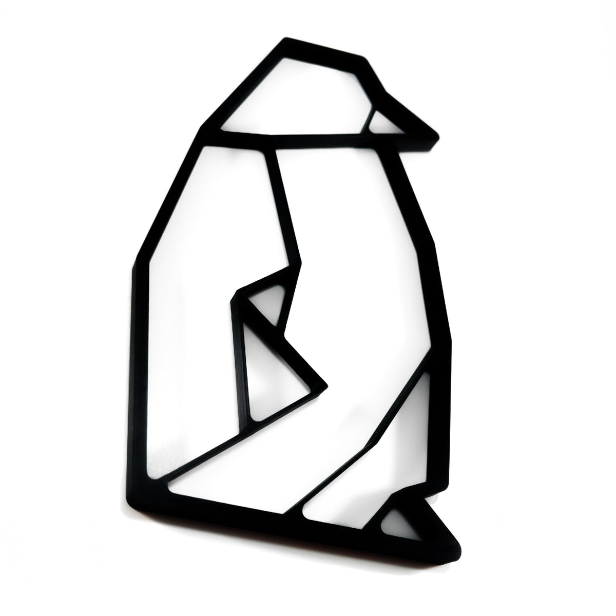 Original Geo Penguin Relief - layered 3D-printed wall art piece, hand-finished by Soul Kid Dsgn, view 2
