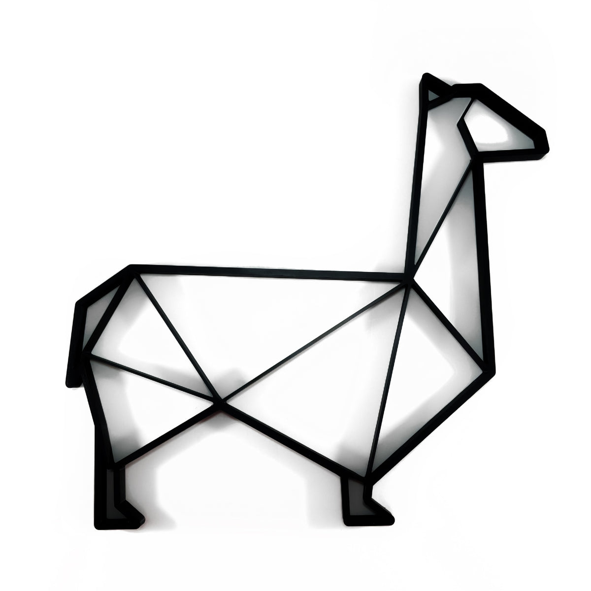 Original Geo Llama Relief - layered 3D-printed wall art piece, hand-finished by Soul Kid Dsgn