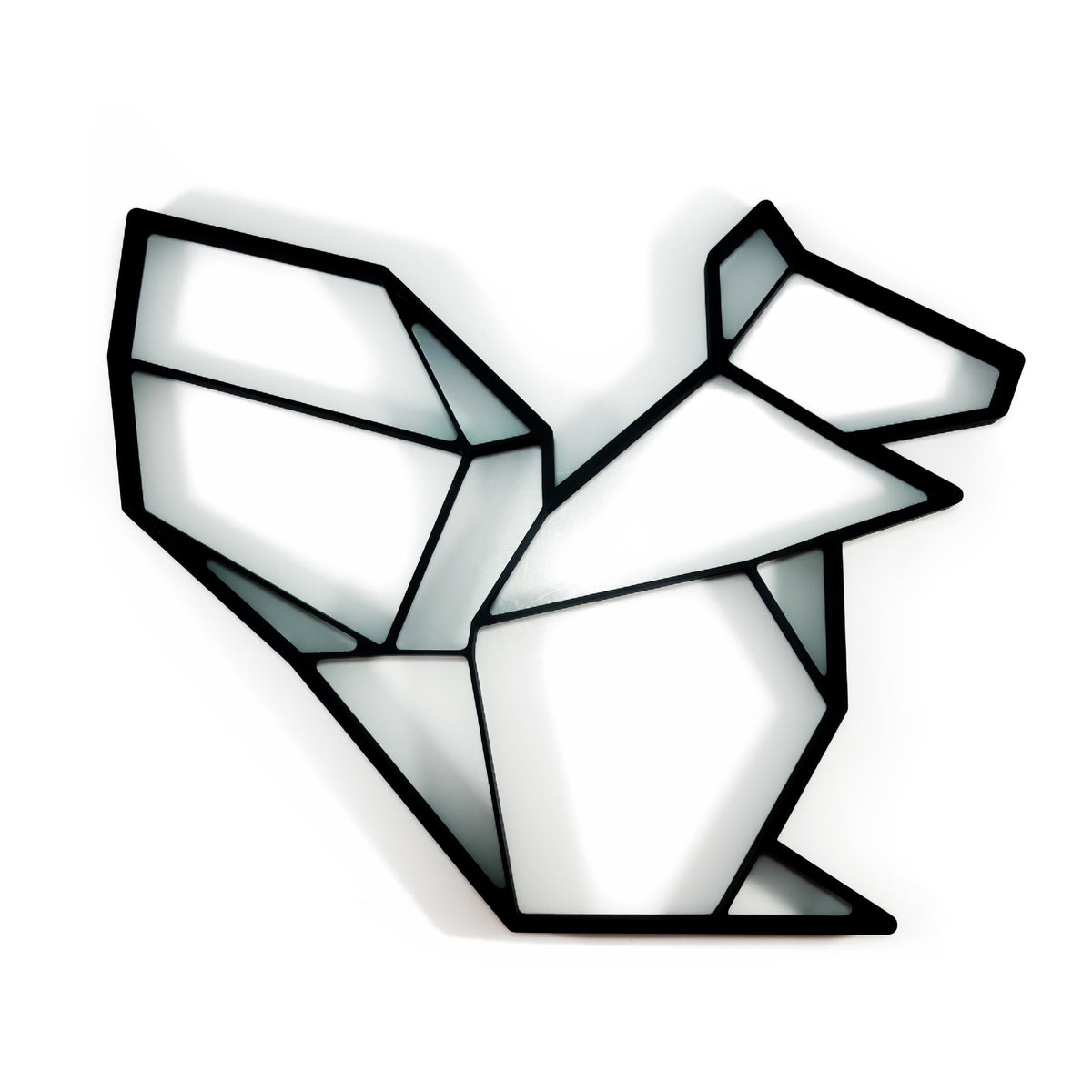 Original Geo Squirrel Relief - layered 3D-printed wall art piece, hand-finished by Soul Kid Dsgn