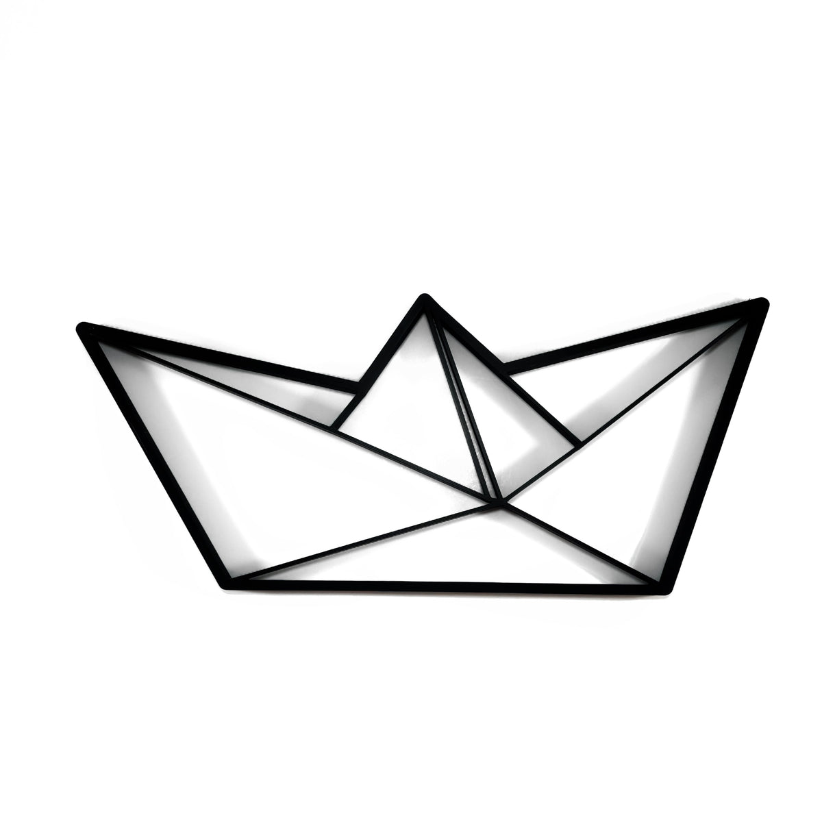 Original Geo Paper Boat Relief - layered 3D-printed wall art piece, hand-finished by Soul Kid Dsgn