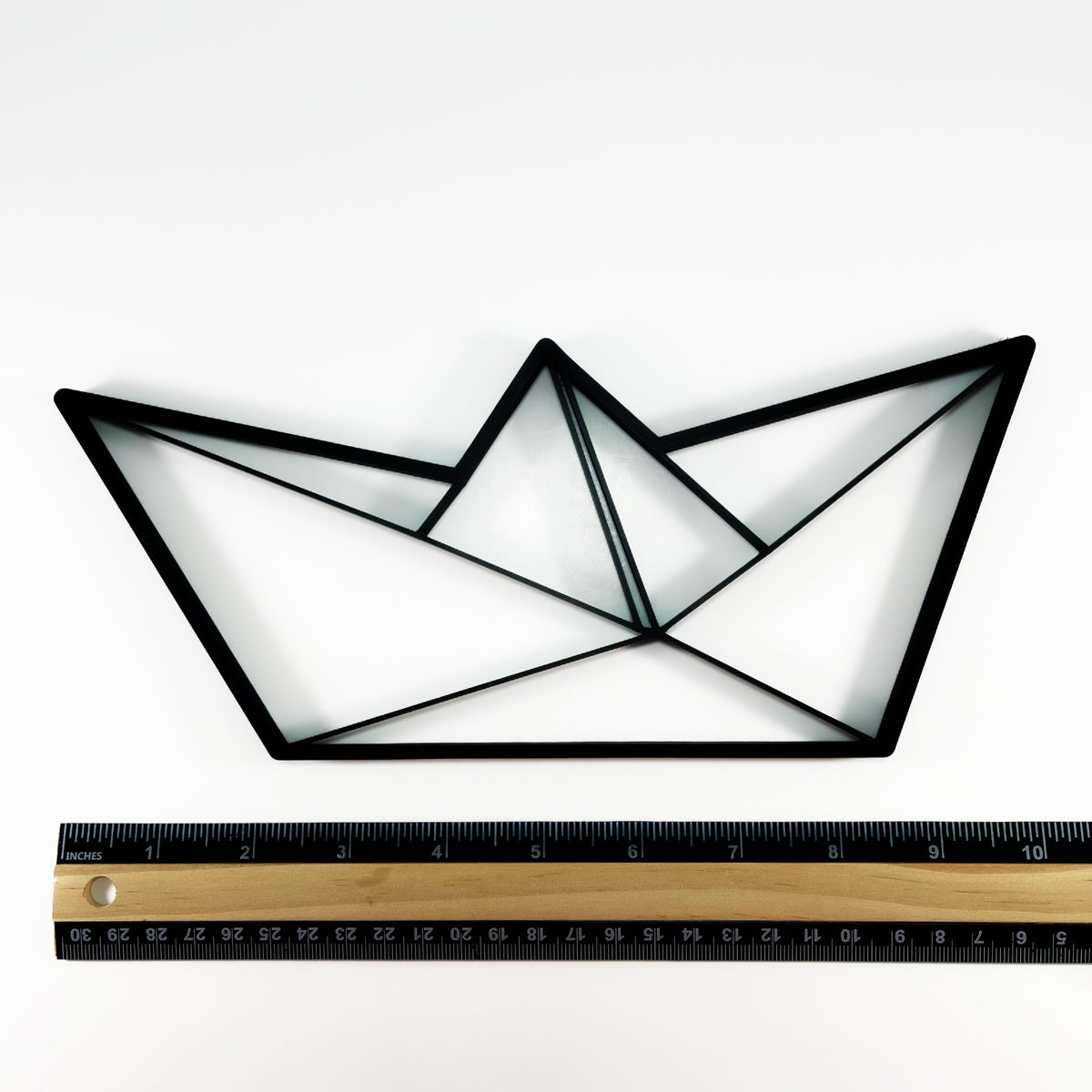 Original Geo Paper Boat Relief - layered 3D-printed wall art piece, hand-finished by Soul Kid Dsgn, view 3