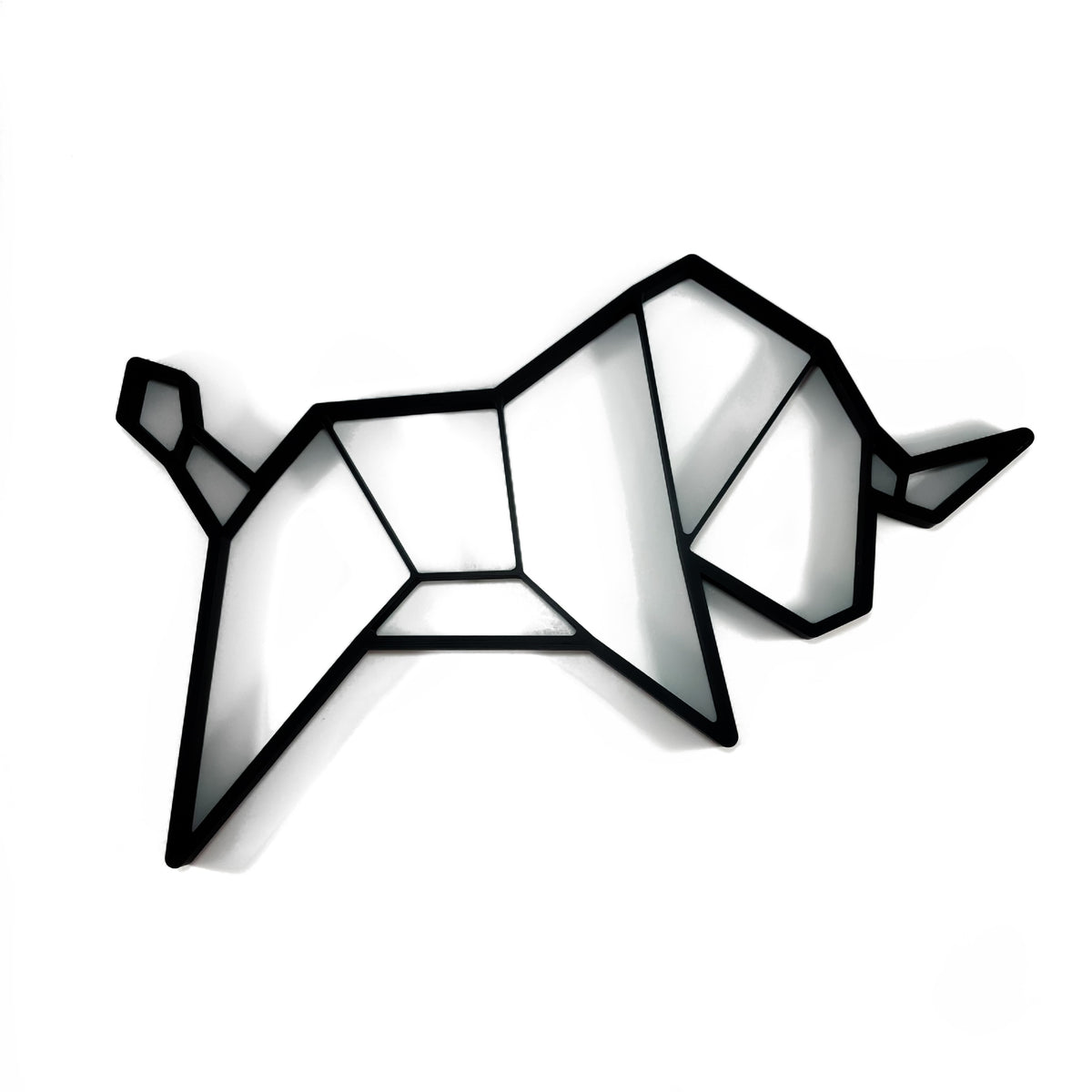 Original Geo Bull Relief - layered 3D-printed wall art piece, hand-finished by Soul Kid Dsgn