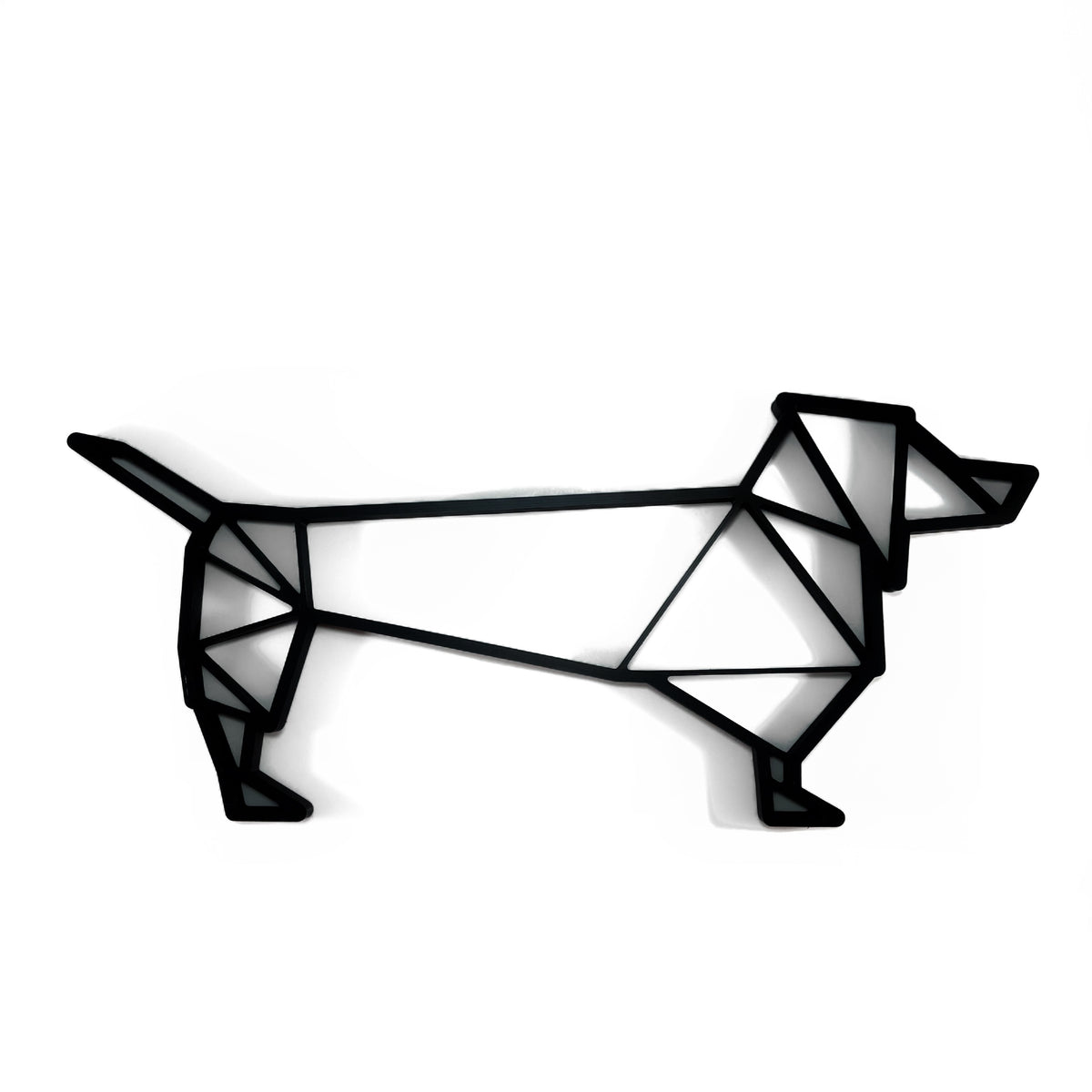 Original Geo Dachshund Relief - layered 3D-printed wall art piece, hand-finished by Soul Kid Dsgn