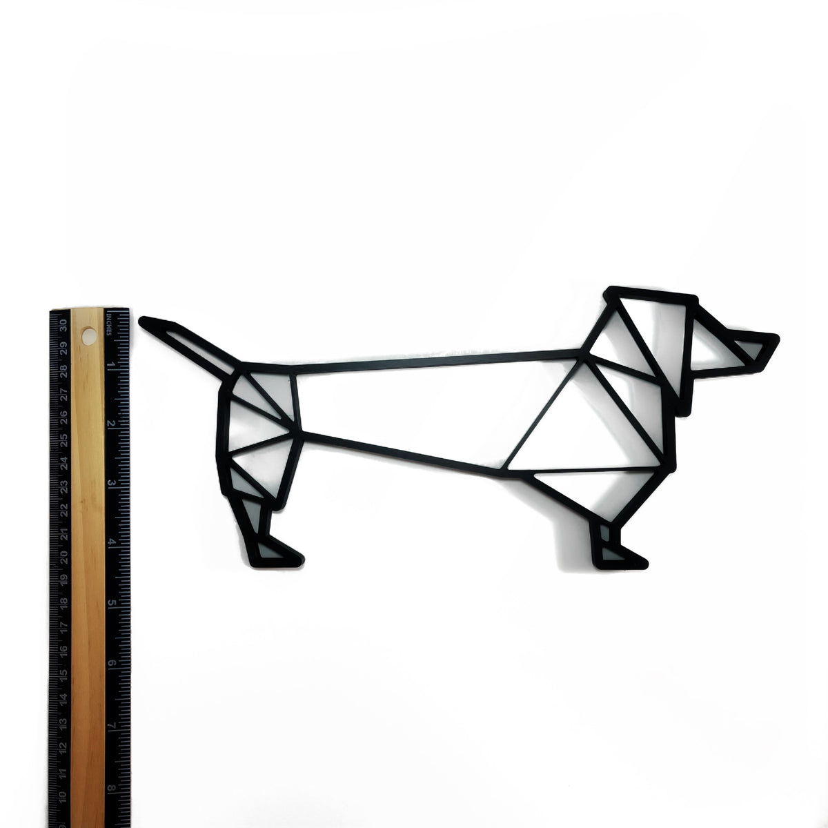 Original Geo Dachshund Relief - layered 3D-printed wall art piece, hand-finished by Soul Kid Dsgn, view 2