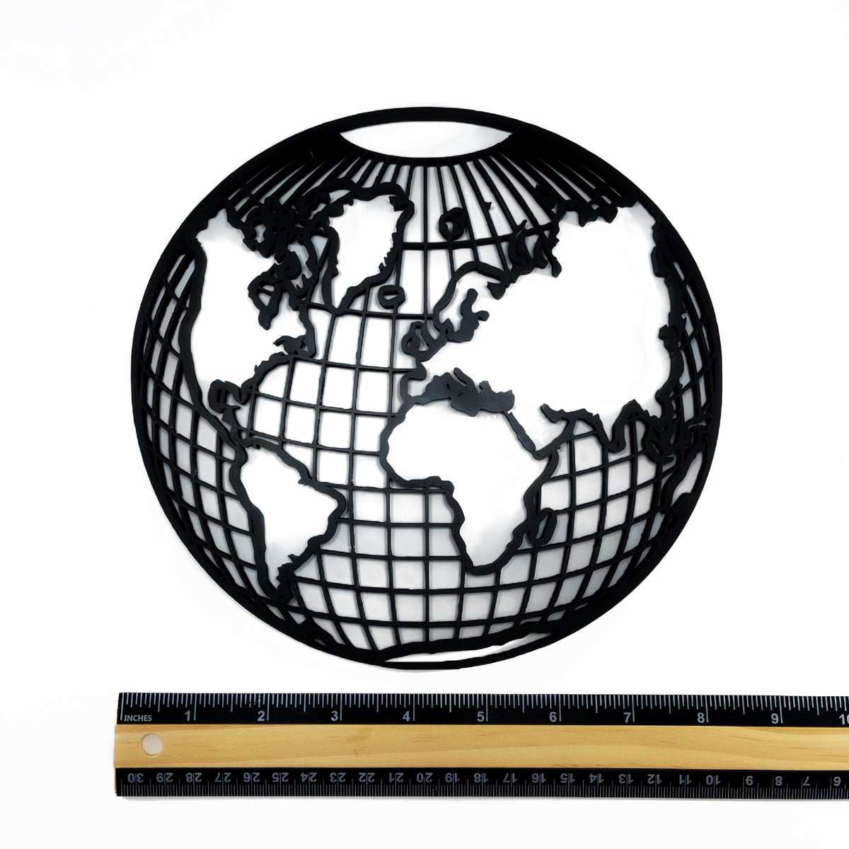 Original Geo Globe Relief - layered 3D-printed wall art piece, hand-finished by Soul Kid Dsgn, view 4
