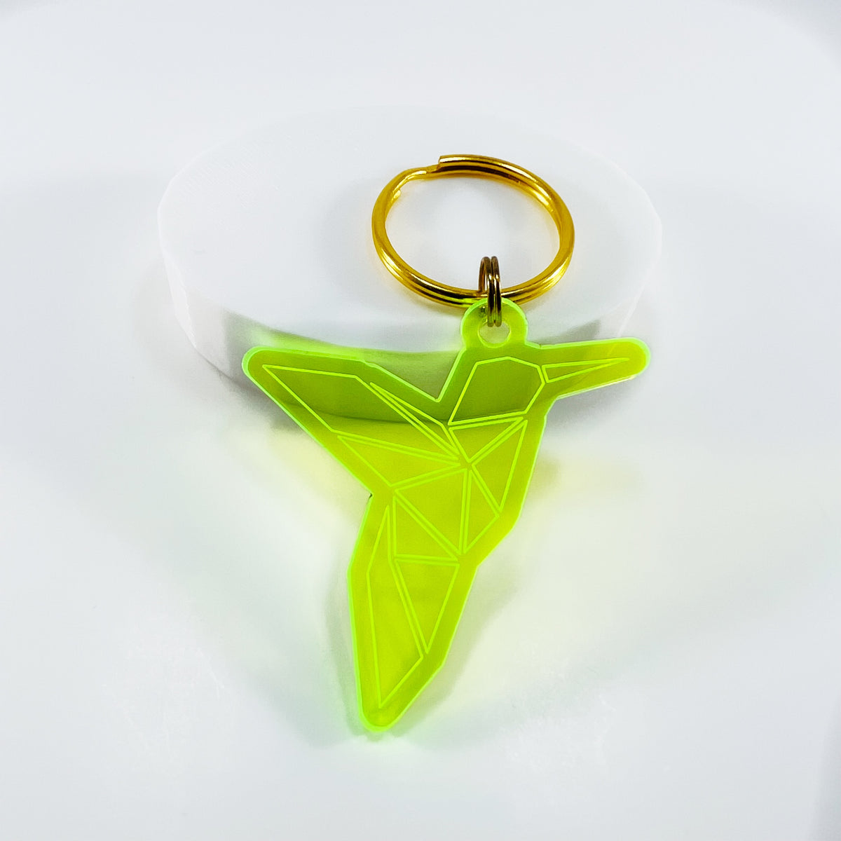 Original Geo Hummingbird Keychain - laser-cut acrylic keychain, hand-finished by Soul Kid Dsgn