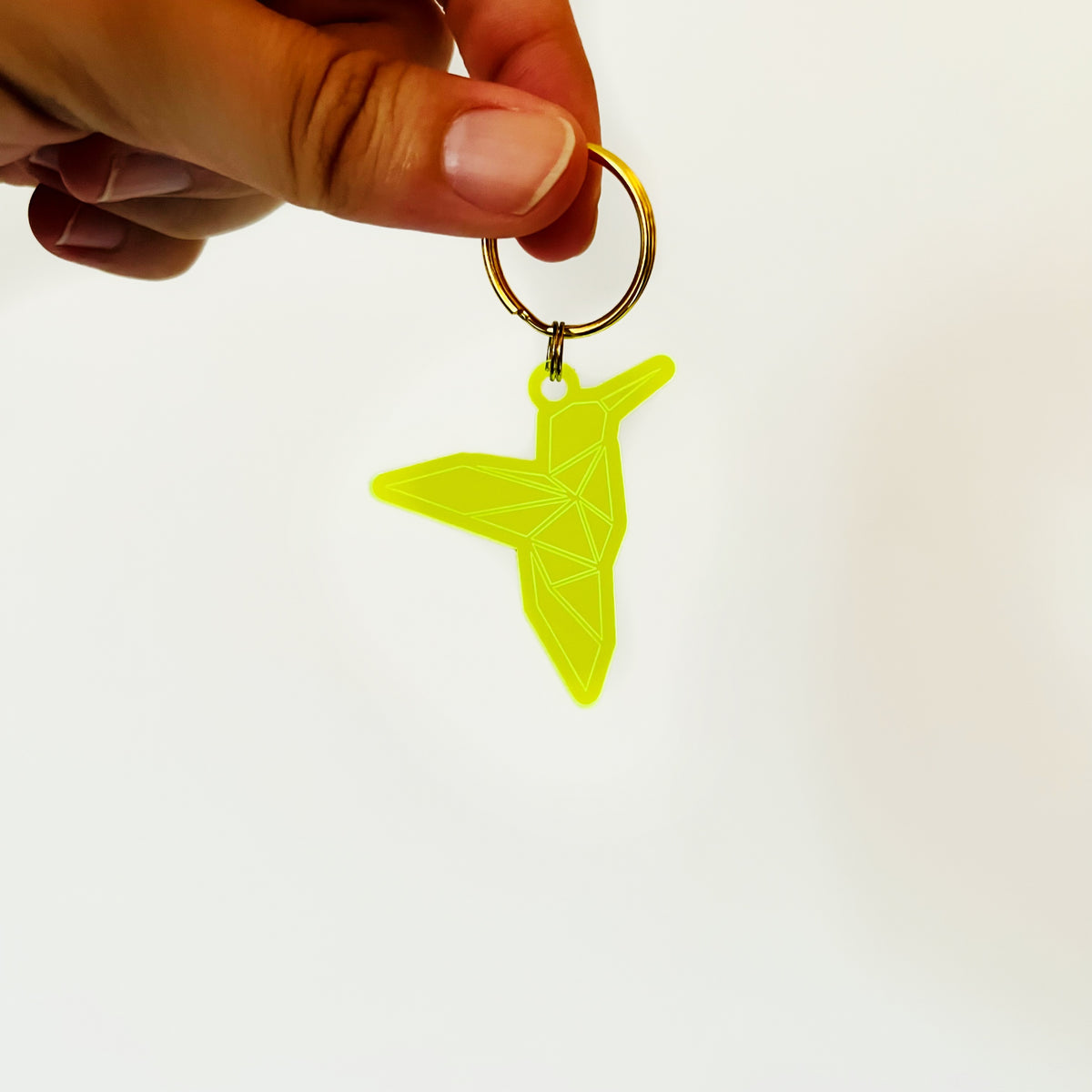 Original Geo Hummingbird Keychain - laser-cut acrylic keychain, hand-finished by Soul Kid Dsgn, view 2